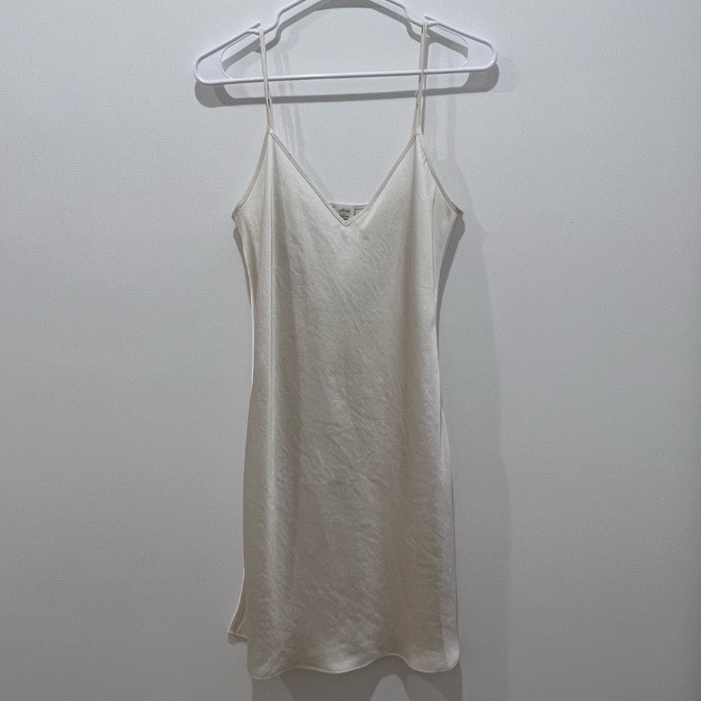 Wilfred Satin Cream Mini Dress